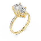 4.58 CT Pear Cut Diamond Hidden Halo Pavé Engagement Ring