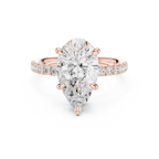 4.58 CT Pear Cut Diamond Hidden Halo Pavé Engagement Ring