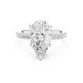 Pear Cut Hidden Halo Diamond Engagement Ring