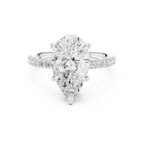 4.58 CT Pear Cut Diamond Hidden Halo Pavé Engagement Ring