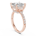 Princess Cut Hidden Halo Diamond Engagement Ring