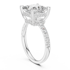 4.58 CT Princess Cut Diamond Hidden Halo Pavé Engagement Ring
