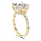 4.58 CT Princess Cut Diamond Hidden Halo Pavé Engagement Ring