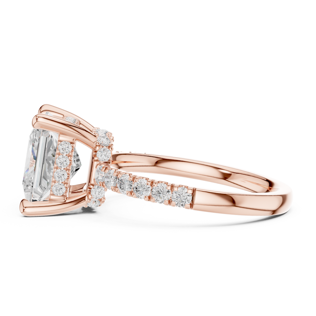 Princess Cut Hidden Halo Diamond Engagement Ring