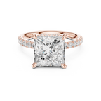 Princess Cut Hidden Halo Diamond Engagement Ring