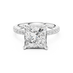 Princess Cut Hidden Halo Diamond Engagement Ring