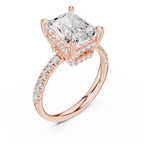 Radiant Cut Hidden Halo Diamond Engagement Ring