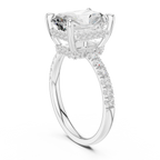 4.57 CT Radiant Cut Diamond Hidden Halo Pavé Engagement Ring