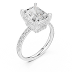 Radiant Cut Hidden Halo Diamond Engagement Ring
