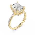 4.57 CT Radiant Cut Diamond Hidden Halo Pavé Engagement Ring