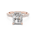 Radiant Cut Hidden Halo Diamond Engagement Ring