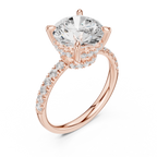 4.54 CT Round Brilliant Diamond Hidden Halo Pavé Engagement Ring