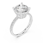4.54 CT Round Brilliant Diamond Hidden Halo Pavé Engagement Ring