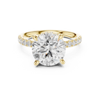 4.54 CT Round Brilliant Diamond Hidden Halo Pavé Engagement Ring