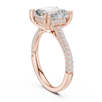 4.56 CT Asscher Cut Double Pavé Diamond Engagement Ring
