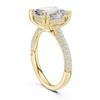 4.56 CT Asscher Cut Double Pavé Diamond Engagement Ring