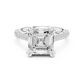4.56 CT Asscher Cut Double Pavé Diamond Engagement Ring