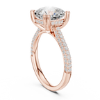 4.56 CT Cushion Cut Double Pavé Diamond Engagement Ring