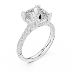 4.56 CT Cushion Cut Double Pavé Diamond Engagement Ring