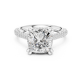 4.56 CT Cushion Cut Double Pavé Diamond Engagement Ring