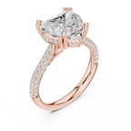 Heart Cut Hidden Halo Double Pavé Diamond Engagement Ring