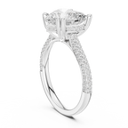 4.56 CT Heart Cut Double Pavé Diamond Engagement Ring