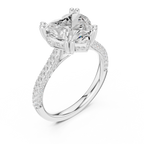 Heart Cut Hidden Halo Double Pavé Diamond Engagement Ring