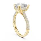 Heart Cut Hidden Halo Double Pavé Diamond Engagement Ring