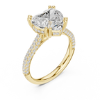 Heart Cut Hidden Halo Double Pavé Diamond Engagement Ring