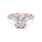 Heart Cut Hidden Halo Double Pavé Diamond Engagement Ring