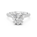 4.56 CT Heart Cut Double Pavé Diamond Engagement Ring