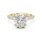 4.56 CT Heart Cut Double Pavé Diamond Engagement Ring
