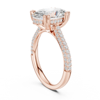 Oval Cut Hidden Halo Double Pavé Diamond Engagement Ring