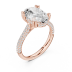4.57 CT Oval Cut Double Pavé Diamond Engagement Ring