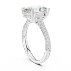 Oval Cut Hidden Halo Double Pavé Diamond Engagement Ring