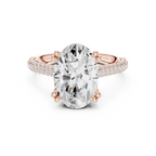 Oval Cut Hidden Halo Double Pavé Diamond Engagement Ring