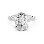 Oval Cut Hidden Halo Double Pavé Diamond Engagement Ring
