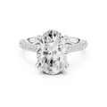 4.57 CT Oval Cut Double Pavé Diamond Engagement Ring