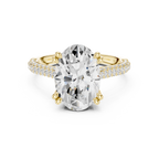4.57 CT Oval Cut Double Pavé Diamond Engagement Ring