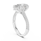 4.57 CT Pear Cut Double Pavé Diamond Engagement Ring