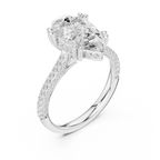 4.57 CT Pear Cut Double Pavé Diamond Engagement Ring