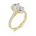 4.57 CT Pear Cut Double Pavé Diamond Engagement Ring