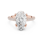 4.57 CT Pear Cut Double Pavé Diamond Engagement Ring