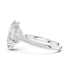 4.57 CT Pear Cut Double Pavé Diamond Engagement Ring