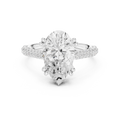Pear Cut Hidden Halo Double Pavé Diamond Engagement Ring