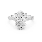 4.57 CT Pear Cut Double Pavé Diamond Engagement Ring