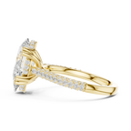 4.57 CT Pear Cut Double Pavé Diamond Engagement Ring