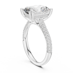 4.56 CT Radiant Cut Double Pavé Diamond Engagement Ring