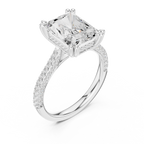 Radiant Cut Diamond Hidden Halo Pavé Engagement Ring