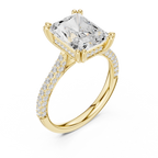 4.56 CT Radiant Cut Double Pavé Diamond Engagement Ring
